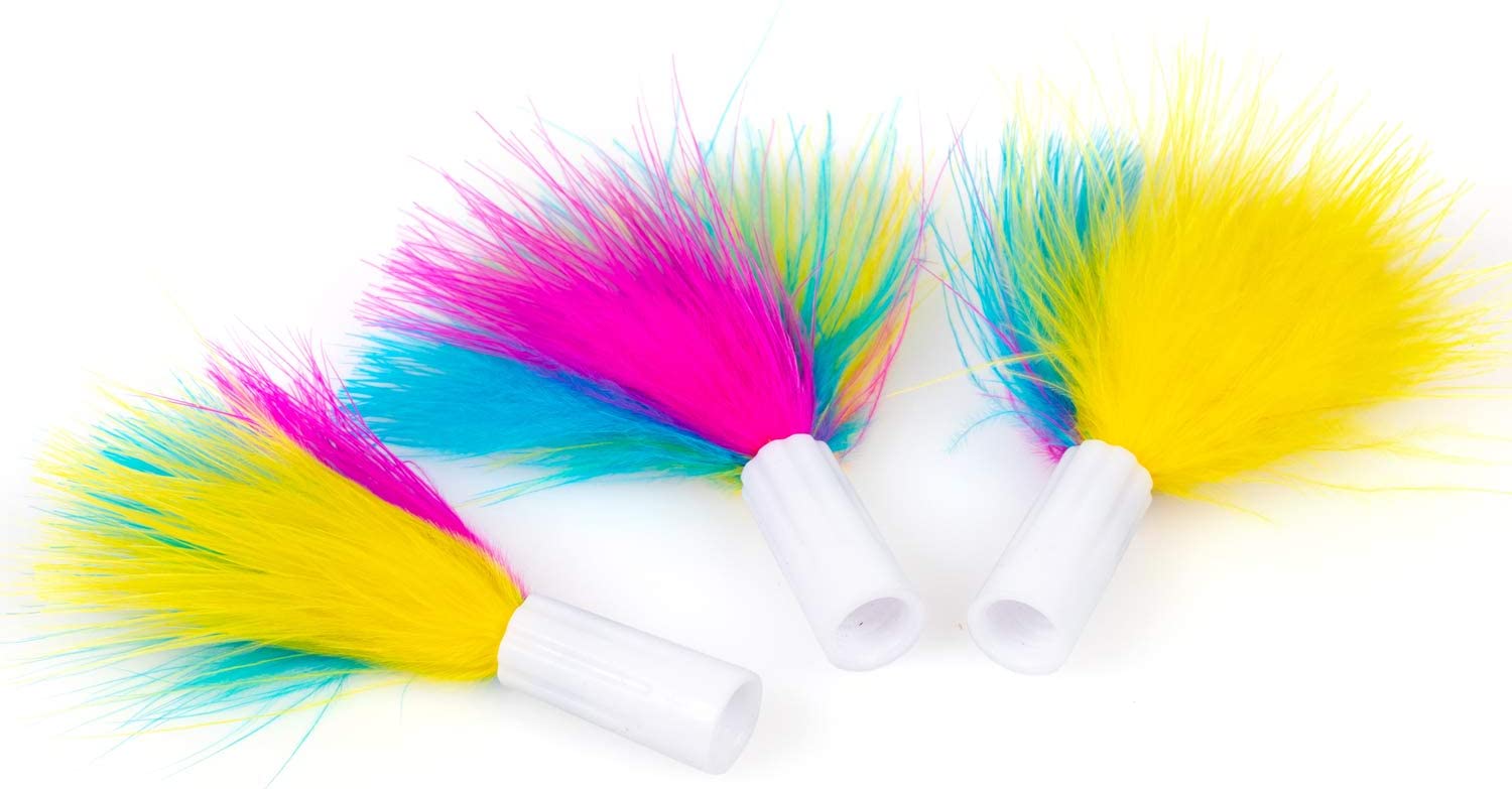  Aduck Colorful Feather Cat Toy Replacements - Pink, Blue, and  Gray - 3 Pieces to Refresh Your Cat's Playtime : Pet Supplies
